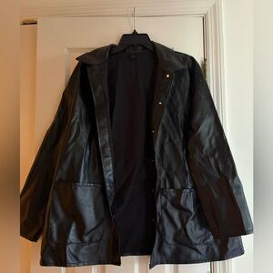 SHEIN Black Leather Jacket Casual Style